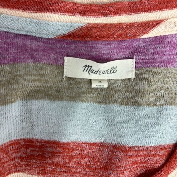 Madewell Alto Scoop Tee in Granda Stripe T-shirt Top Size M - Picture 5 of 9